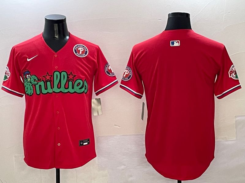 Men Philadelphia Phillies Blank Red three generations Joint Name 2025 Nike MLB Jersey style 2